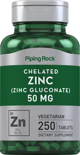 Bottle of Piping Rock Chelated Zinc 50mg - 250 tablets