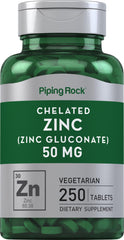 Bottle of Piping Rock Chelated Zinc 50mg - 250 tablets