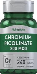 Piping Rock Chromium Picolinate 200mcg bottle label