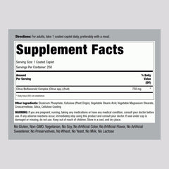 Bottle label reading Citrus Bioflavonoids Complex
