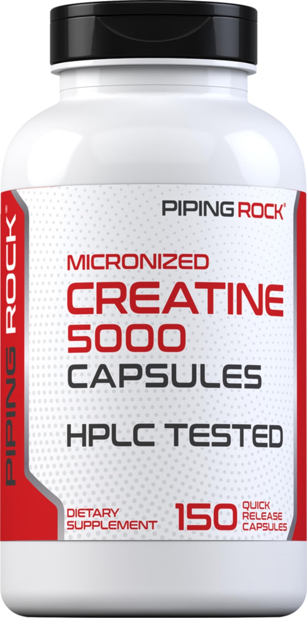 Front view of Piping Rock Creatine Monohydrate Capsules bottle