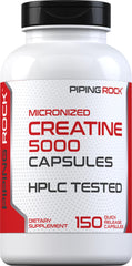 Front view of Piping Rock Creatine Monohydrate Capsules bottle