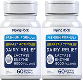 Piping Rock Dairy Relief Pills bottle with 60 vegetarian tablets