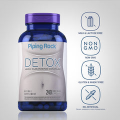 Piping Rock Detox Cleanse capsules close-up showing quick-release design.
