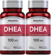 Piping Rock DHEA 100mg bottle with 90 capsules, Pack of 2