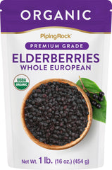 Organic dried elderberries in 1lb bulk European whole berries