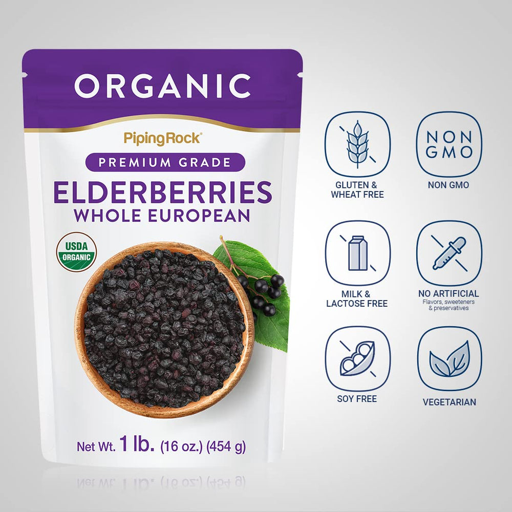 Laboratory tested organic elderberries label