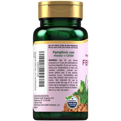 Close-up of fenugreek capsules showing 2000mg dosage