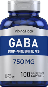 Piping Rock GABA 750mg bottle front label