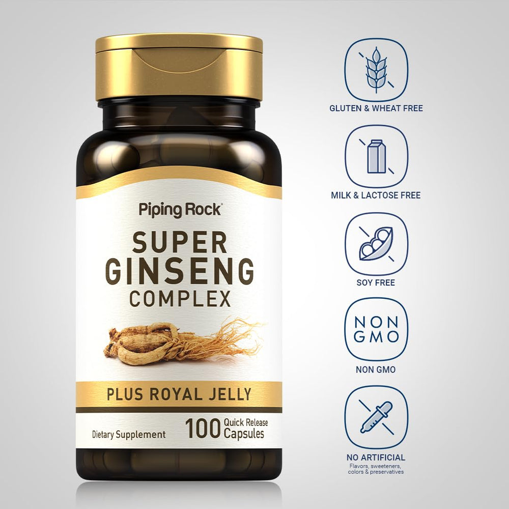 Piping Rock Ginseng Complex Capsules label close-up
