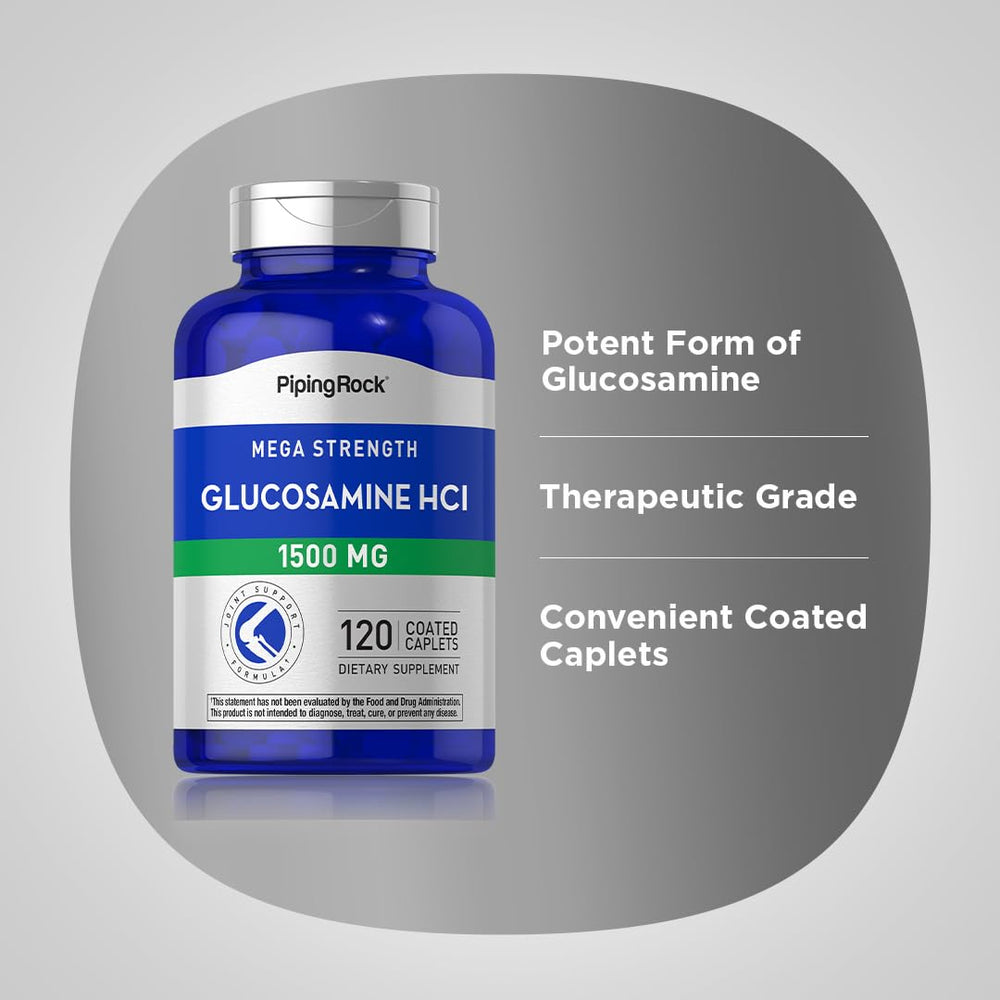 Piping Rock Glucosamine HCL 1500mg pack of 2 advertises long-lasting value.