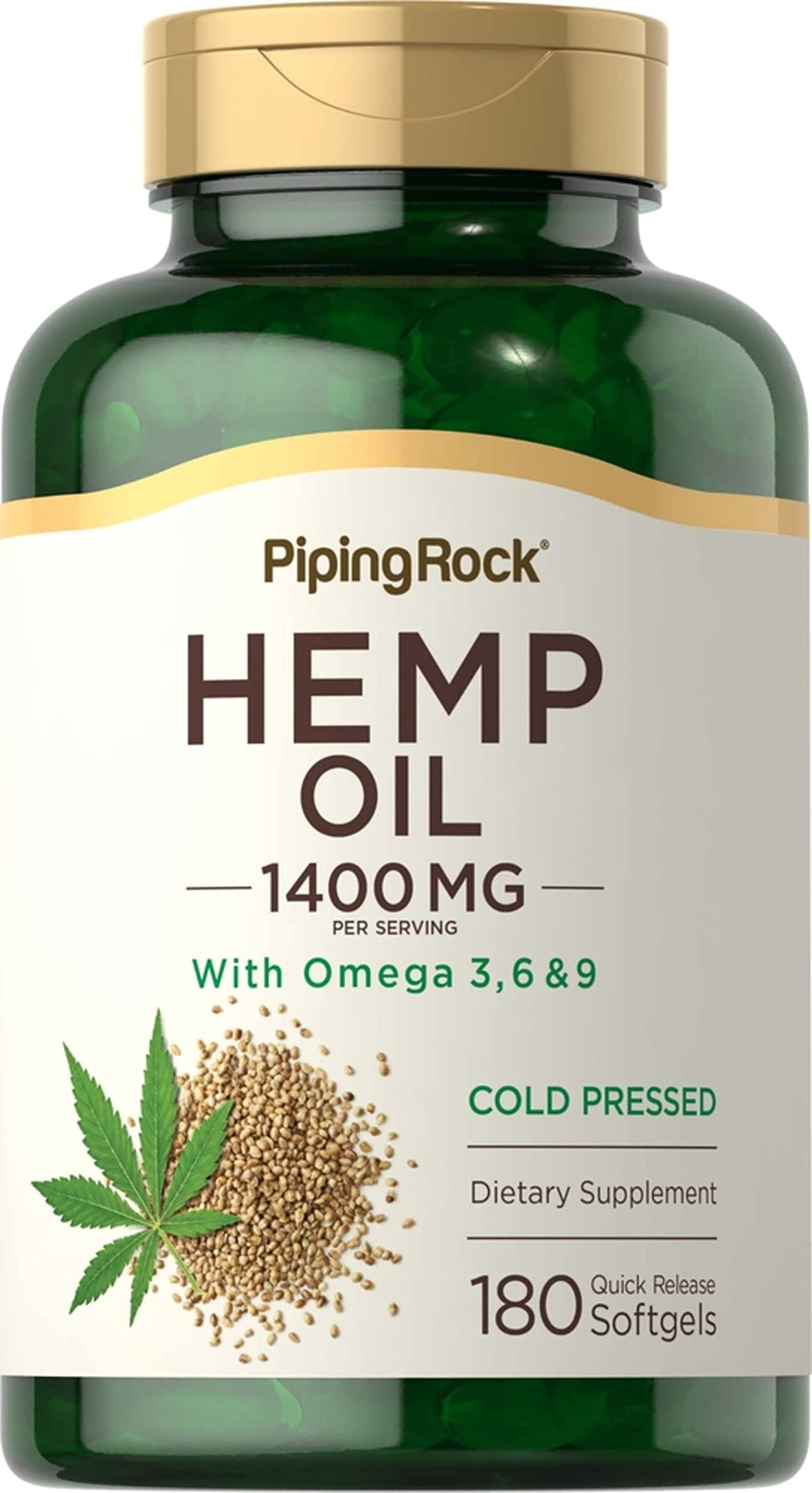 Piping Rock Hemp Oil Capsules bottle front label