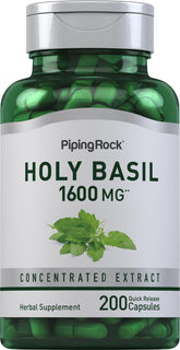 Piping Rock Holy Basil Capsules bottle with 200-count label