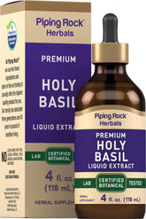 Bottle of Piping Rock Holy Basil Liquid Extract 4 oz