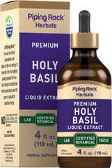 Bottle of Piping Rock Holy Basil Liquid Extract 4 oz