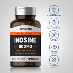 Piping Rock Inosine 500mg 120 capsules scene for convenient ongoing use.