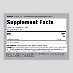 Piping Rock L-Glutathione capsules closeup shows quick-release design for easy daily use.