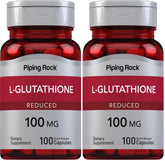 Piping Rock L-Glutathione Supplement bottle - 100 mg, 100 capsules (Pack of 2)
