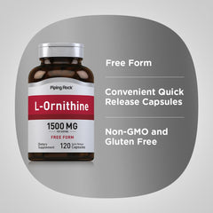 Close-up of the supplement facts panel for L-Ornithine