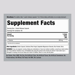 Piping Rock L-Theanine 200mg capsules and bottle