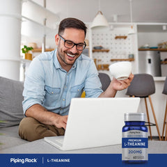 Piping Rock L-Theanine 200mg bottle with cap visible