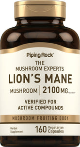 Piping Rock Lion's Mane supplement bottle with capsules