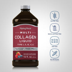 Piping Rock Liquid Collagen bottle angled view