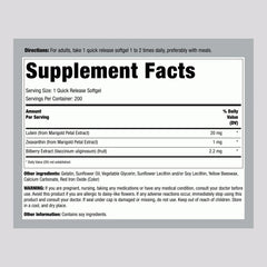 Close-up of Piping Rock Lutein & Zeaxanthin softgels
