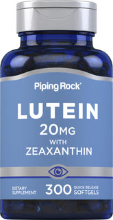 Hero image of Piping Rock Lutein and Zeaxanthin supplement bottle with 20 mg