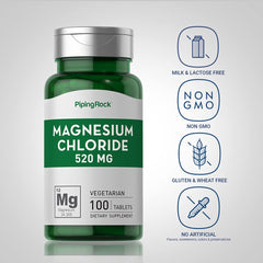 Label close-up for Magnesium Chloride 520mg 100 tablets
