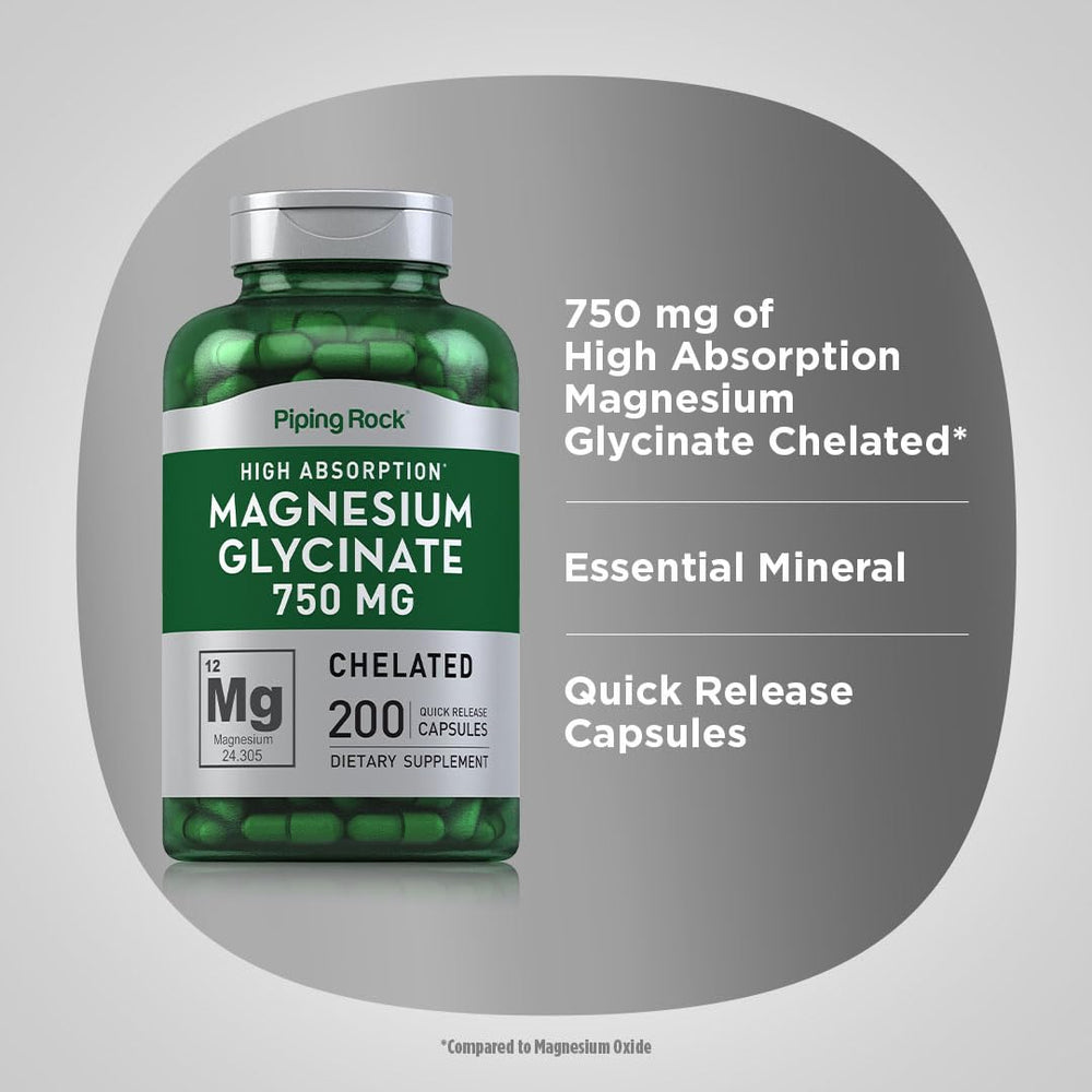 Label shows Non-GMO and Gluten Free on magnesium glycinate bottle