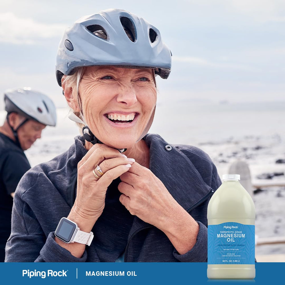 Piping Rock Magnesium Oil being used for massage