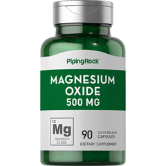Piping Rock Magnesium Oxide 500mg bottle with 90 capsules