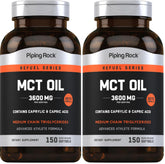 Front view of Piping Rock MCT Oil Softgel Capsules pack (Pack of 2) 150 capsules