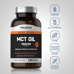 Ingredients panel for Piping Rock MCT Oil Softgel Capsules