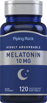 Piping Rock Melatonin 10mg 120 softgel bottle