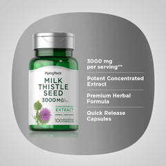 Milk thistle quick release capsules in bottle