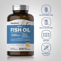 Lab-tested ingredients label for Piping Rock Fish Oil 1340mg