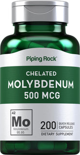 Piping Rock Molybdenum 500 mcg bottle with capsules