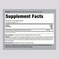 Mullein leaf extract label