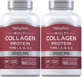 Piping Rock Multi Collagen Protein Capsules bottle label (2-pack)