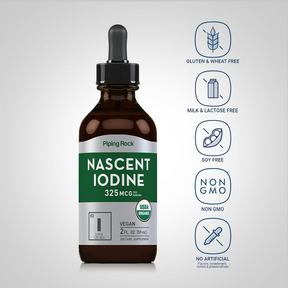 Piping Rock Nascent Iodine Drops Organic product label