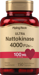 Front of Piping Rock Nattokinase bottle showing 4000 FU per serving