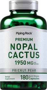 Piping Rock Nopal Cactus capsules bottle front for daily wellness support.