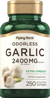 Piping Rock Odorless Garlic 2400mg bottle front view