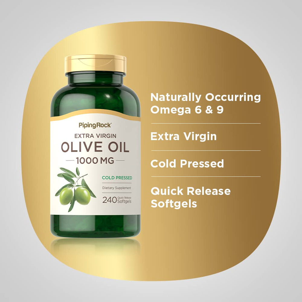 Gluten-free, non-GMO olive oil softgel capsules with lid