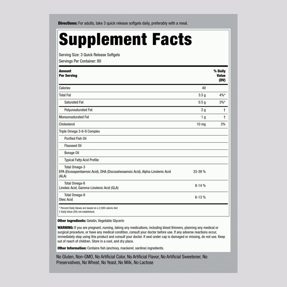 Omega 3-6-9 softgels close-up