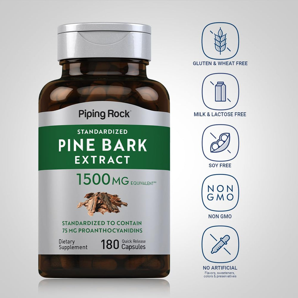 180-count Pine Bark Extract Capsules packaging