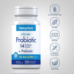 Piping Rock probiotic with prebiotic inulin support
