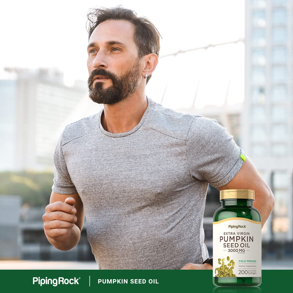 200-count bottle of pumpkin seed oil softgels